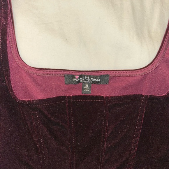 Chic Velvet Burgundy top - Picture 4 of 7